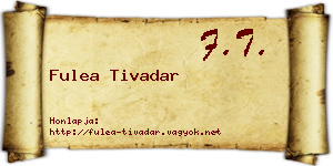 Fulea Tivadar névjegykártya
